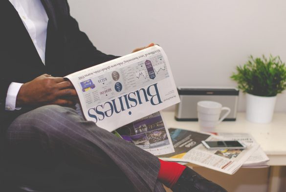 business man reading